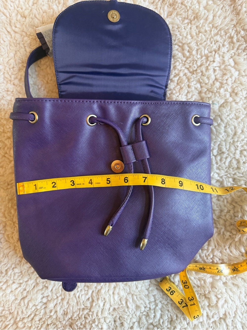 Monat Deep Purple Drawstring Backpack - Picture 6 of 6